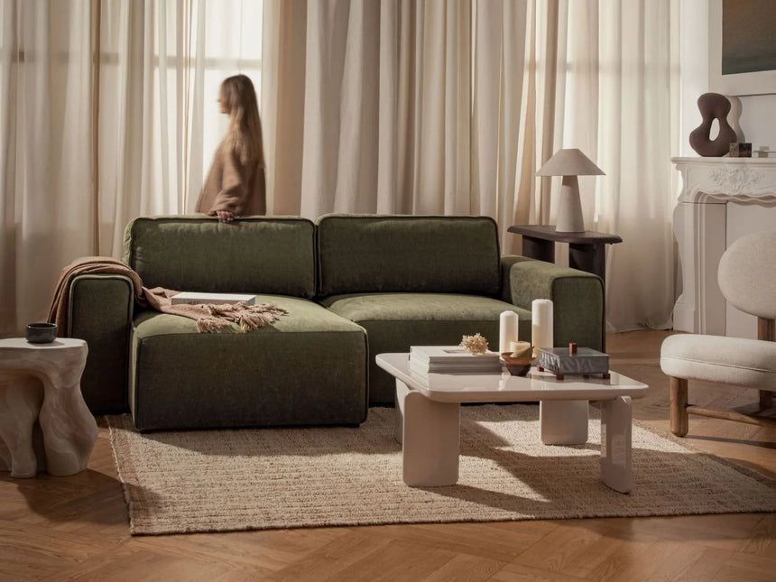 Victor 3-Sitzer Sofa, ausklappbar, mit Schlaffunktion und Bettkasten, aus Samt in Rosa (Paris Salmon), 246x100 cm von Micadoni – Bild 2