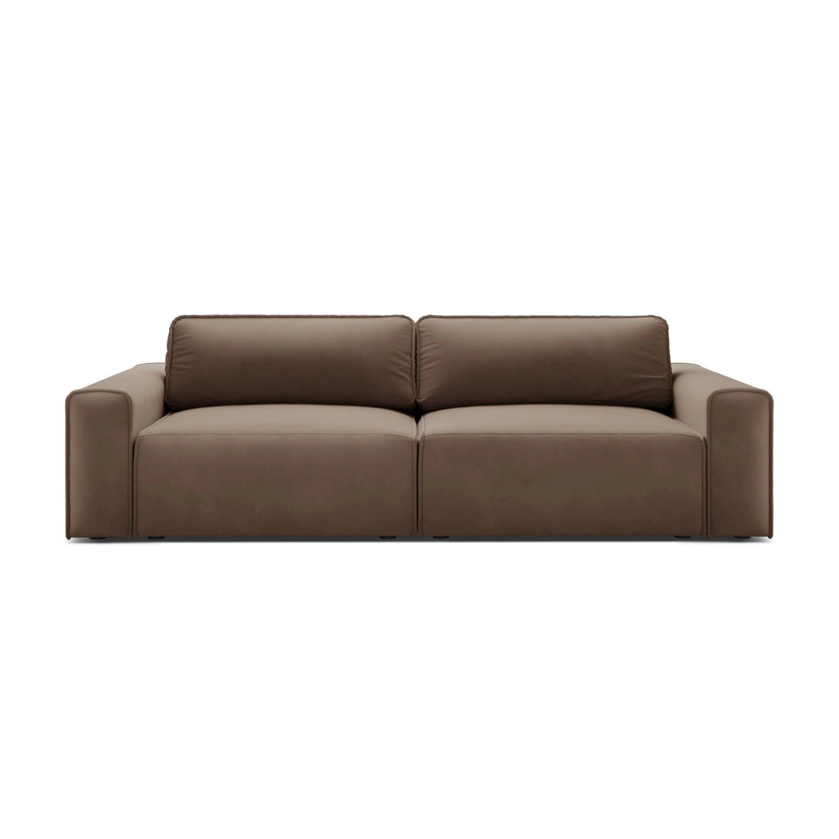 Victor 3-Sitzer Sofa, ausklappbar, mit Schlaffunktion und Bettkasten, aus Samt in Schokolade (Paris Chocolate), 246x100 cm von Micadoni – Bild 1