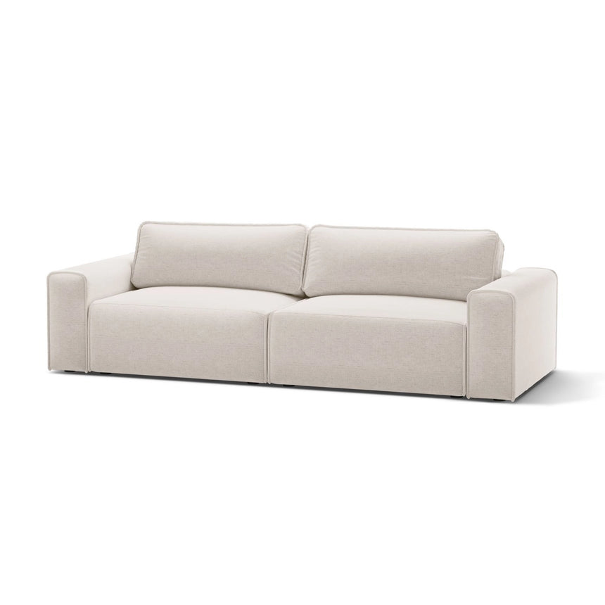 Victor 3-Sitzer Sofa, ausklappbar, mit Schlaffunktion und Bettkasten, aus Samt oder Strukturstoff, 246x100 cm von Micadoni – Bild 4
