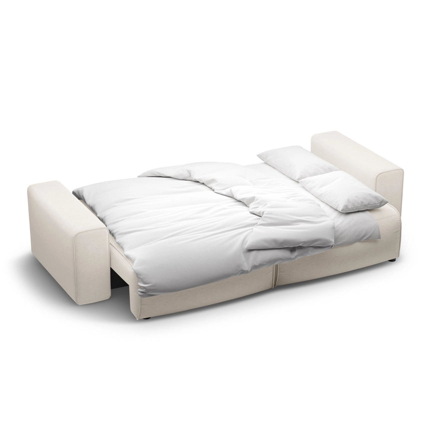 Victor 3-Sitzer Sofa, ausklappbar, mit Schlaffunktion und Bettkasten, aus Samt oder Strukturstoff, 246x100 cm von Micadoni – Bild 7