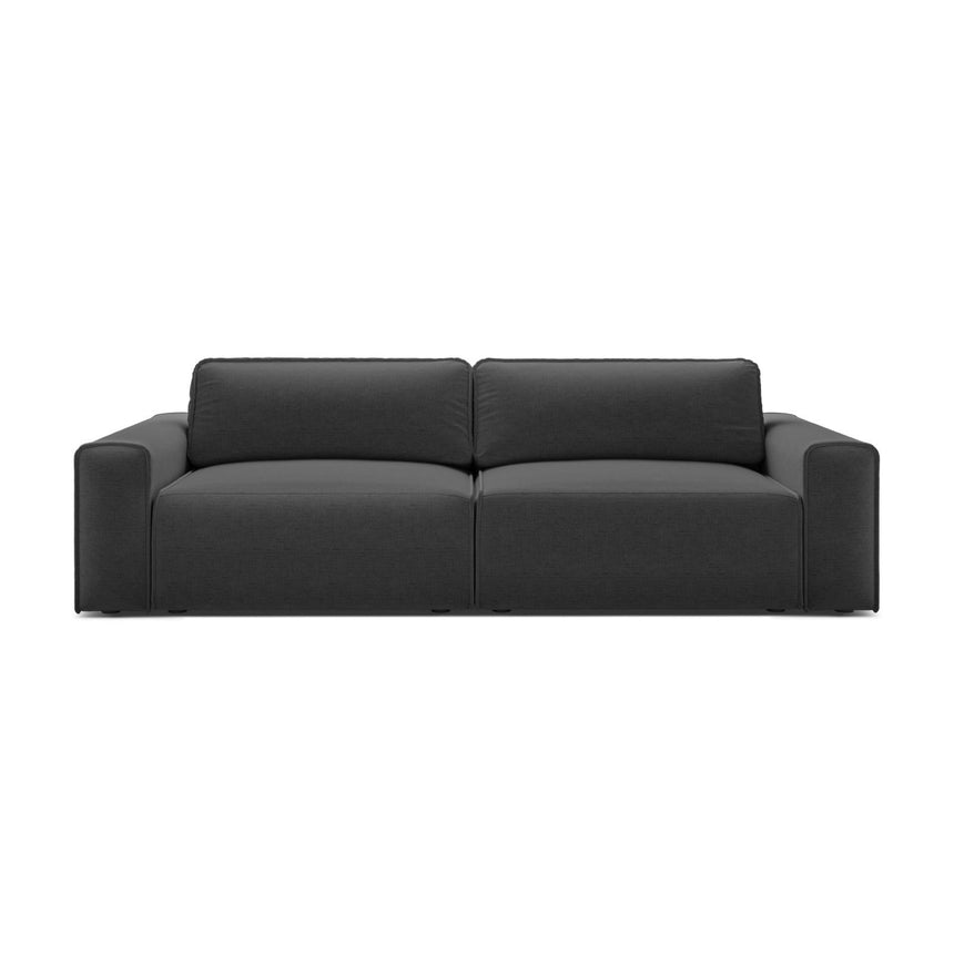 Victor 3-Sitzer Sofa, ausklappbar, mit Schlaffunktion und Bettkasten, aus Strukturierter Stoff in Anthrazit (Moly 97), 246x100 cm von Micadoni – Bild 1