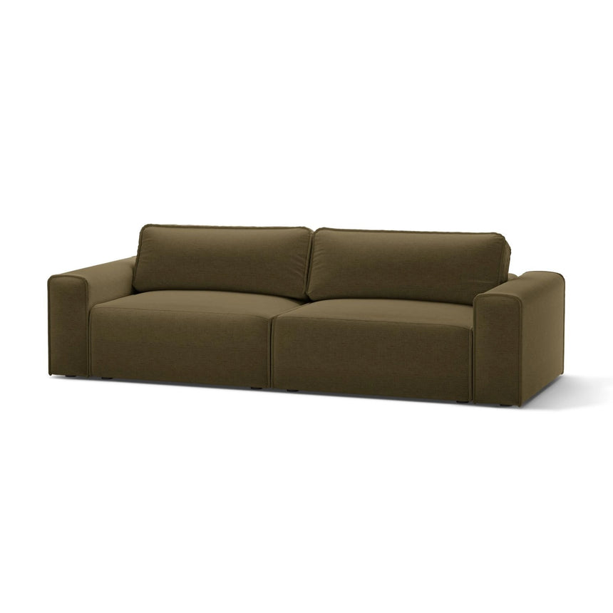 Victor 3-Sitzer Sofa, ausklappbar, mit Schlaffunktion und Bettkasten, aus Strukturierter Stoff in Grün (Moly 38), 246x100 cm von Micadoni – Bild 4