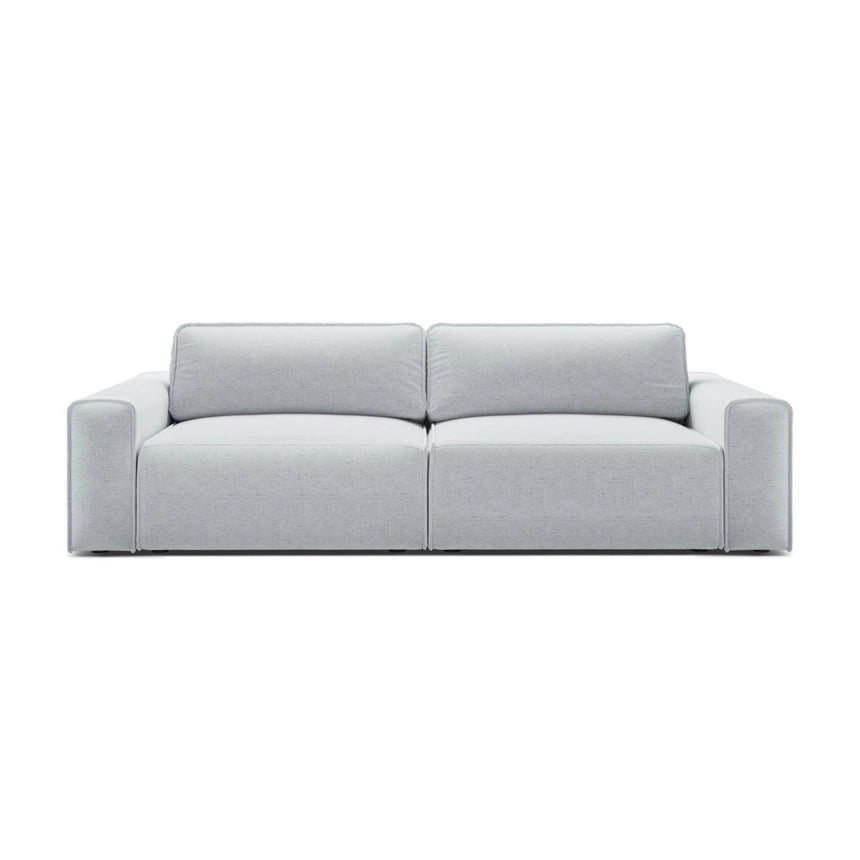 Victor 3-Sitzer Sofa, ausklappbar, mit Schlaffunktion und Bettkasten, aus Strukturierter Stoff in Hellgrau (Moly 70), 246x100 cm von Micadoni – Bild 1