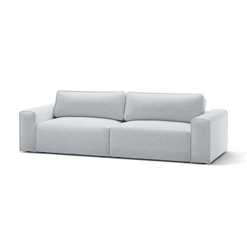 Victor 3-Sitzer Sofa, ausklappbar, mit Schlaffunktion und Bettkasten, aus Strukturierter Stoff in Hellgrau (Moly 70), 246x100 cm von Micadoni – Bild 4