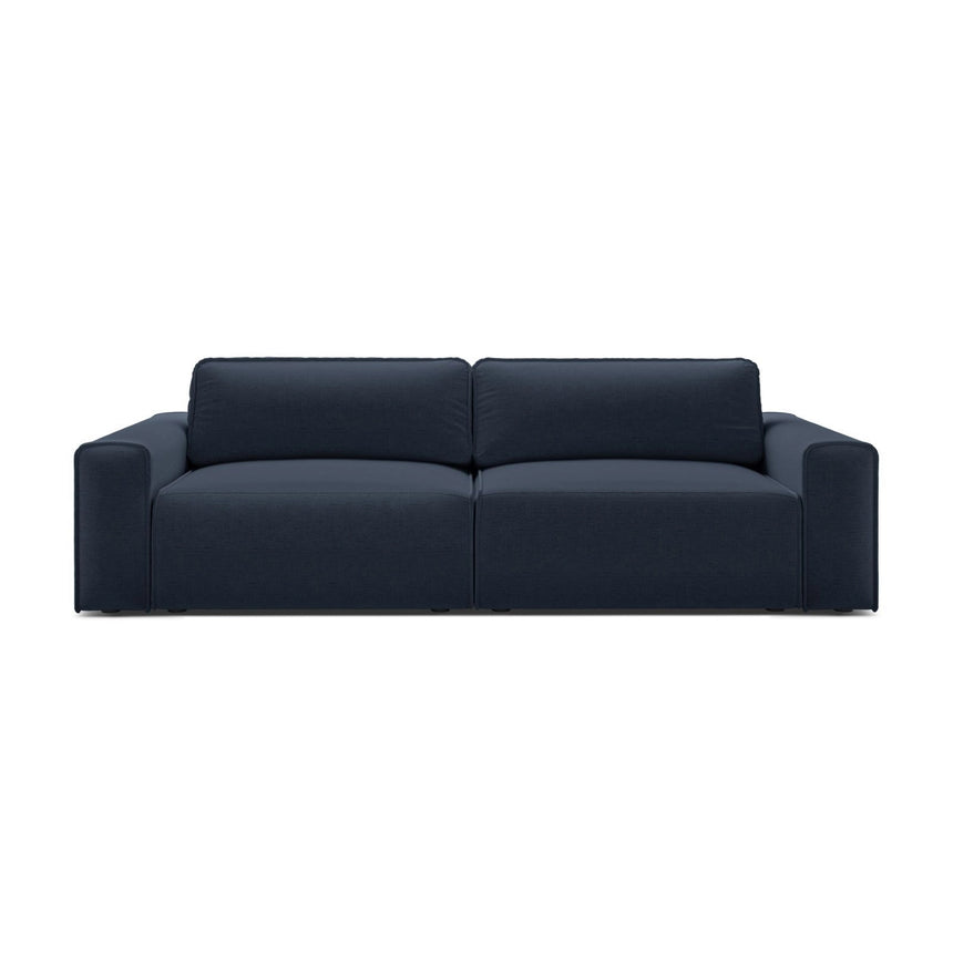 Victor 3-Sitzer Sofa, ausklappbar, mit Schlaffunktion und Bettkasten, aus Strukturierter Stoff in Königsblau (Moly 79), 246x100 cm von Micadoni – Bild 1