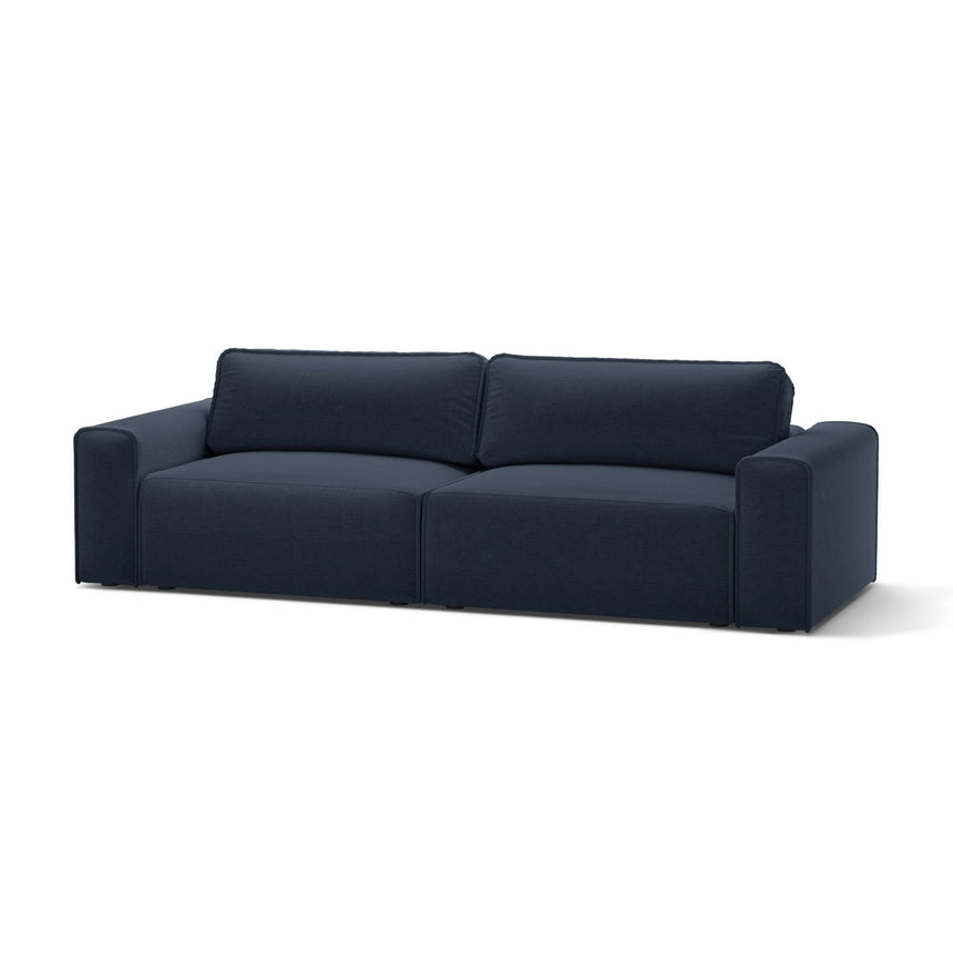 Victor 3-Sitzer Sofa, ausklappbar, mit Schlaffunktion und Bettkasten, aus Strukturierter Stoff in Königsblau (Moly 79), 246x100 cm von Micadoni – Bild 4