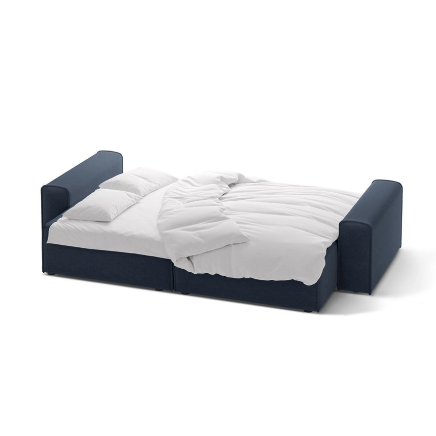 Victor 3-Sitzer Sofa, ausklappbar, mit Schlaffunktion und Bettkasten, aus Strukturierter Stoff in Königsblau (Moly 79), 246x100 cm von Micadoni – Bild 5