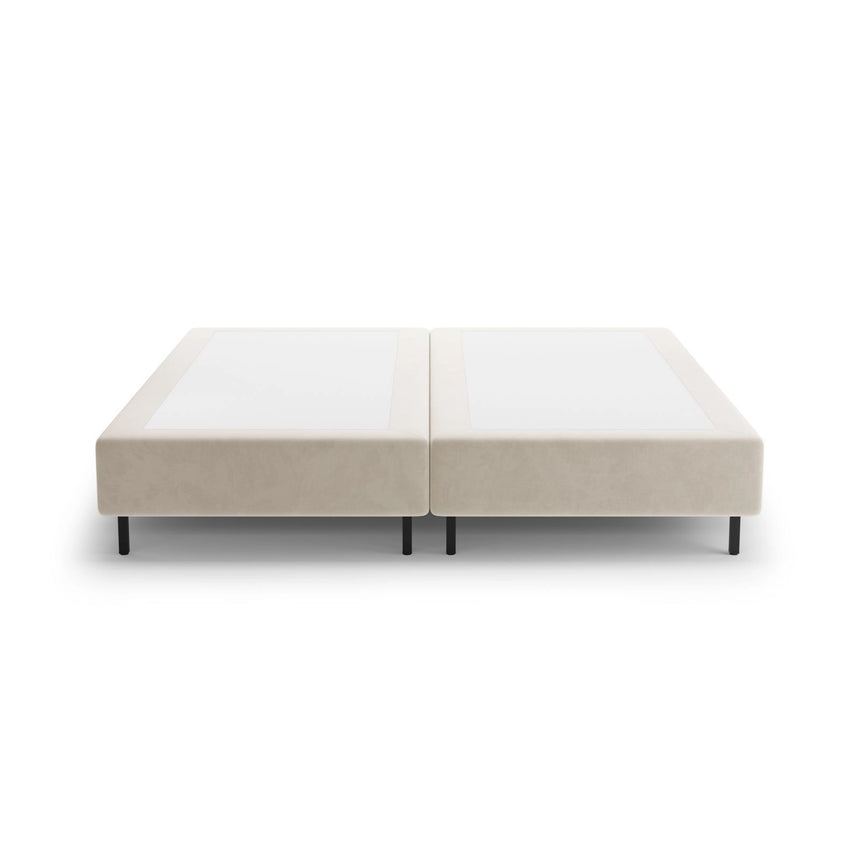Whale Bett mit schwarzen Metallfüßen aus Samt in Beige (Paris Cream), 180x200 cm von Micadoni – Bild 3