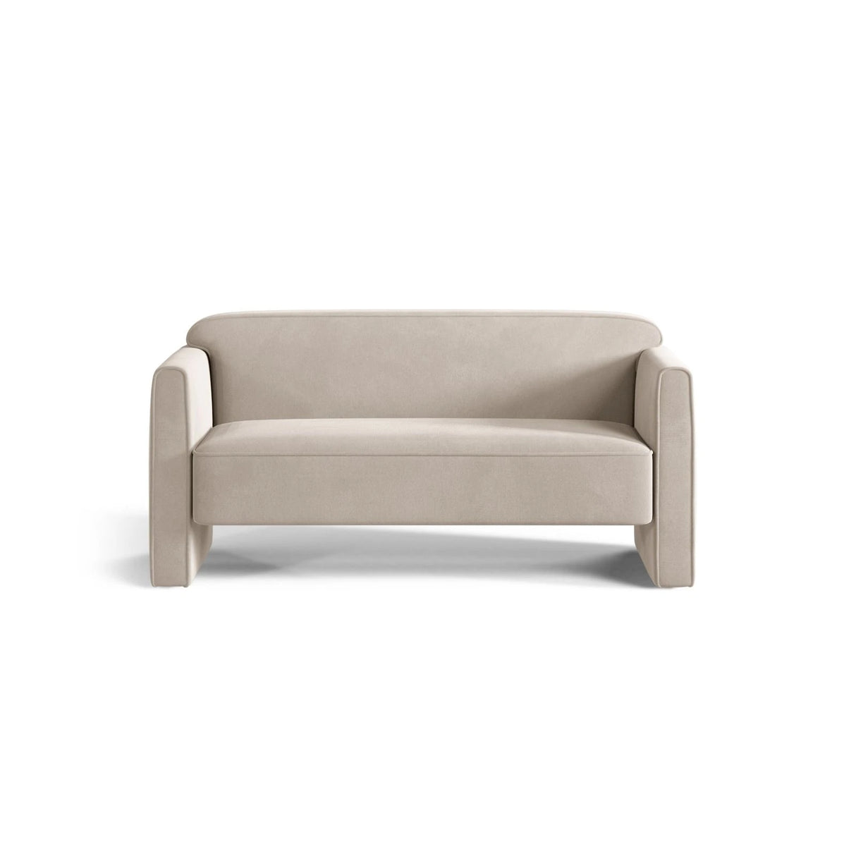 Abby 2-Sitzer Sofa aus Samt (Salvador 1) in Beige, 140x80 cm – Bild 1