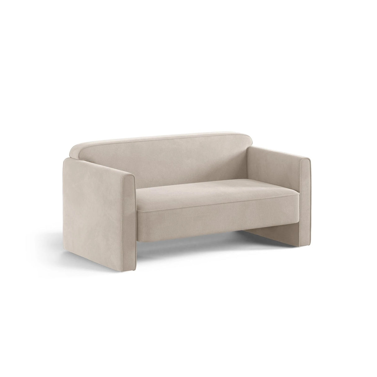 Abby 2-Sitzer Sofa aus Samt (Salvador 1) in Beige, 140x80 cm – Bild 3
