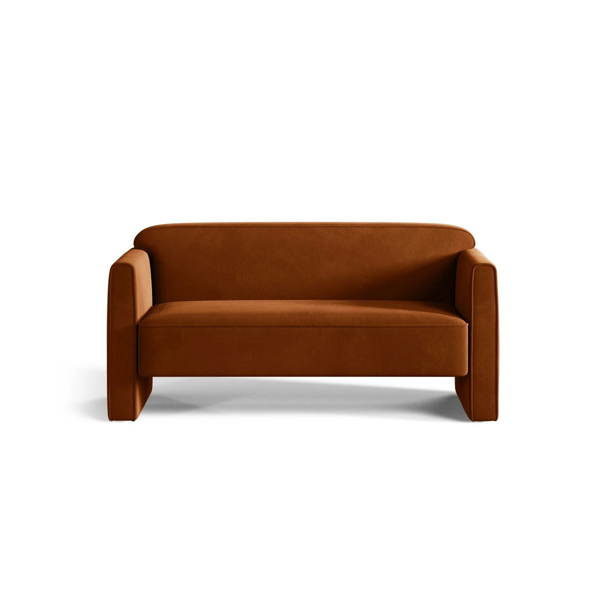 Abby 2-Sitzer Sofa aus Samt (Salvador 14) in Terrakotta, 140x80 cm – Bild 1