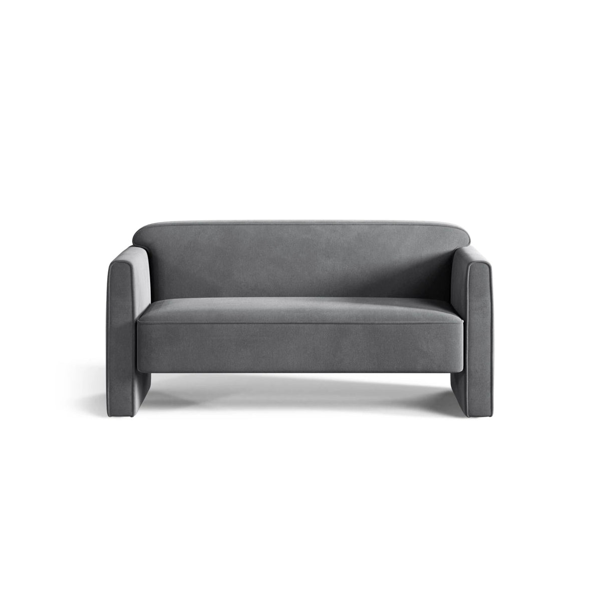 Abby 2-Sitzer Sofa aus Samt (Salvador 17) in Grau, 140x80 cm – Bild 1