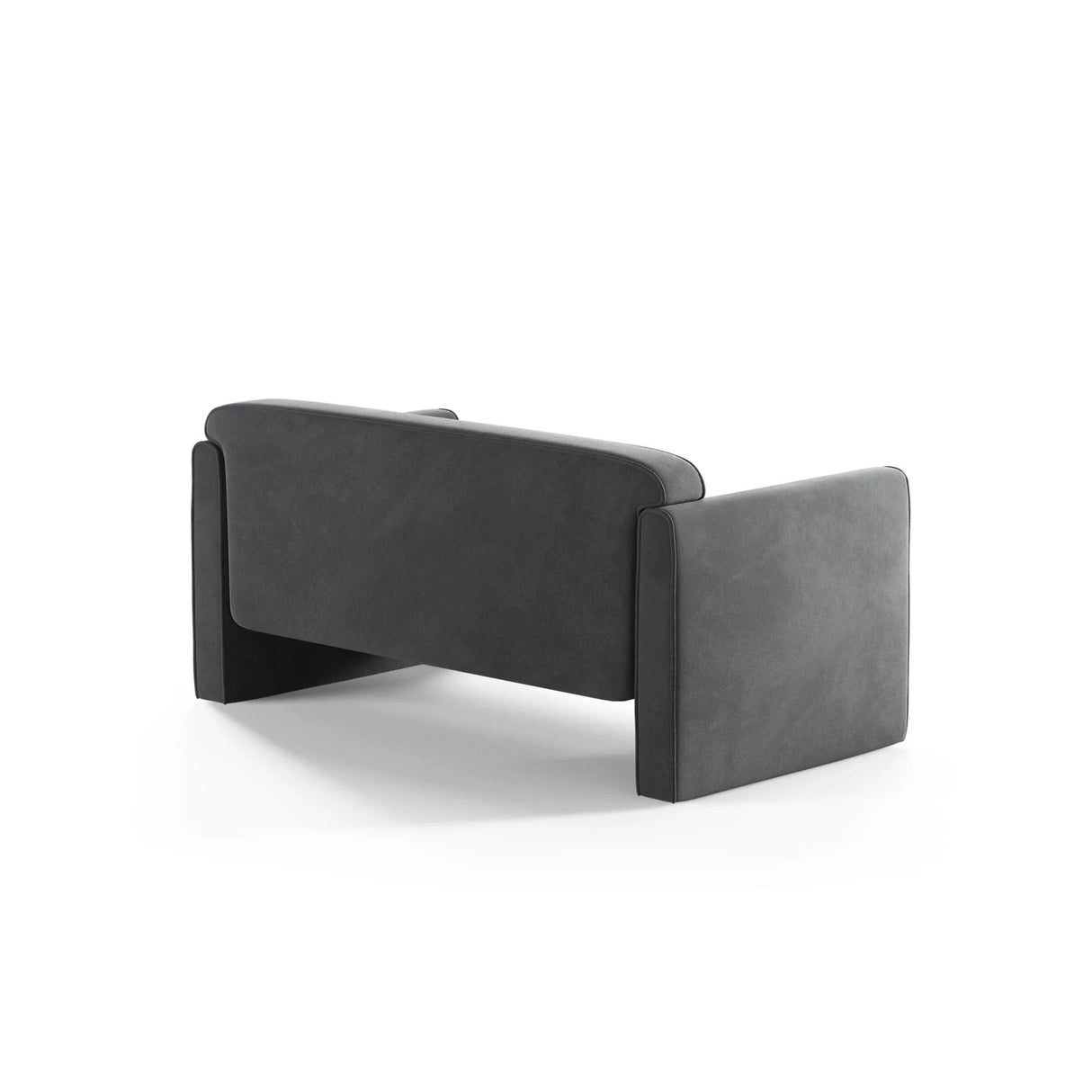 Abby 2-Sitzer Sofa aus Samt (Salvador 17) in Grau, 140x80 cm – Bild 4