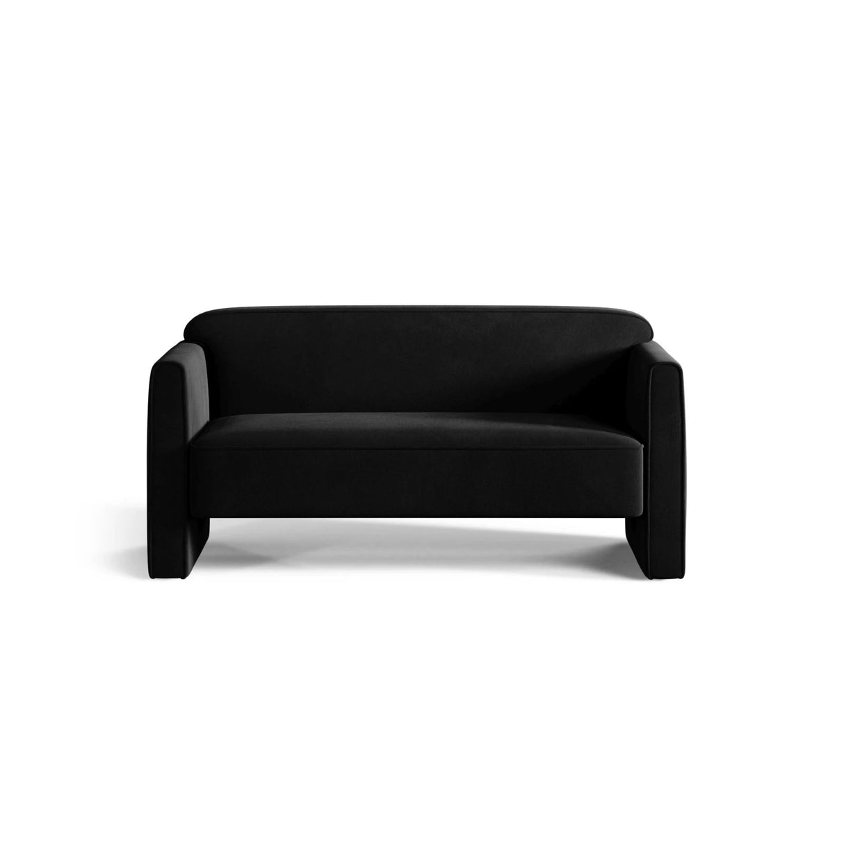 Abby 2-Sitzer Sofa aus Samt (Salvador 19) in Schwarz, 140x80 cm – Bild 1