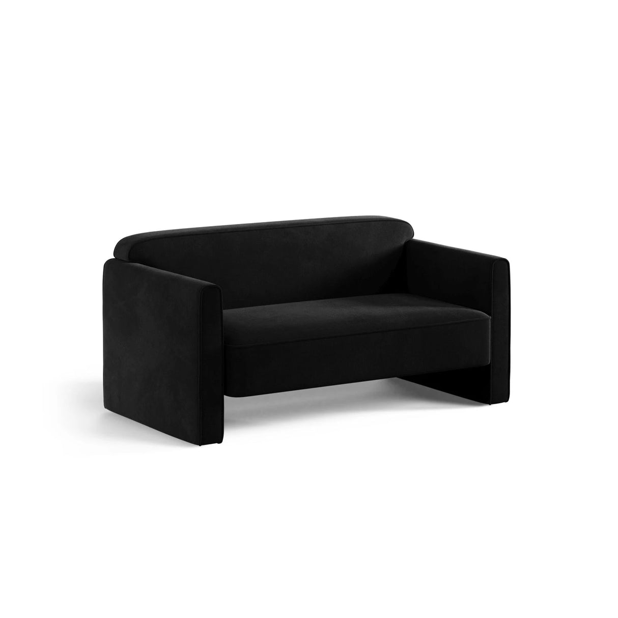 Abby 2-Sitzer Sofa aus Samt (Salvador 19) in Schwarz, 140x80 cm – Bild 3