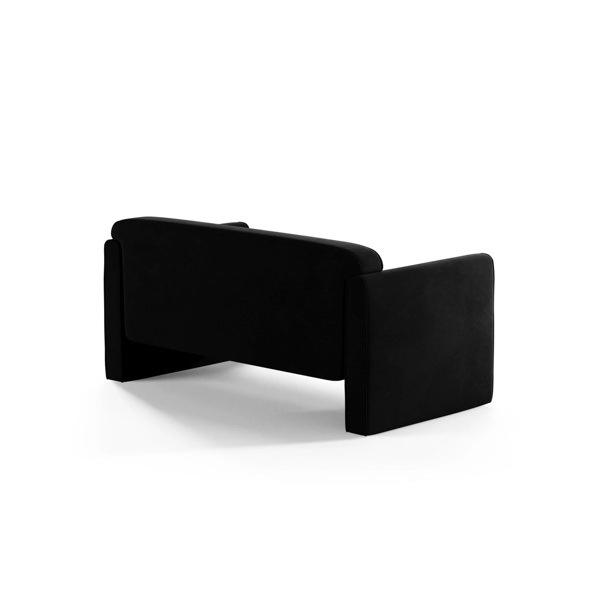 Abby 2-Sitzer Sofa aus Samt (Salvador 19) in Schwarz, 140x80 cm – Bild 4