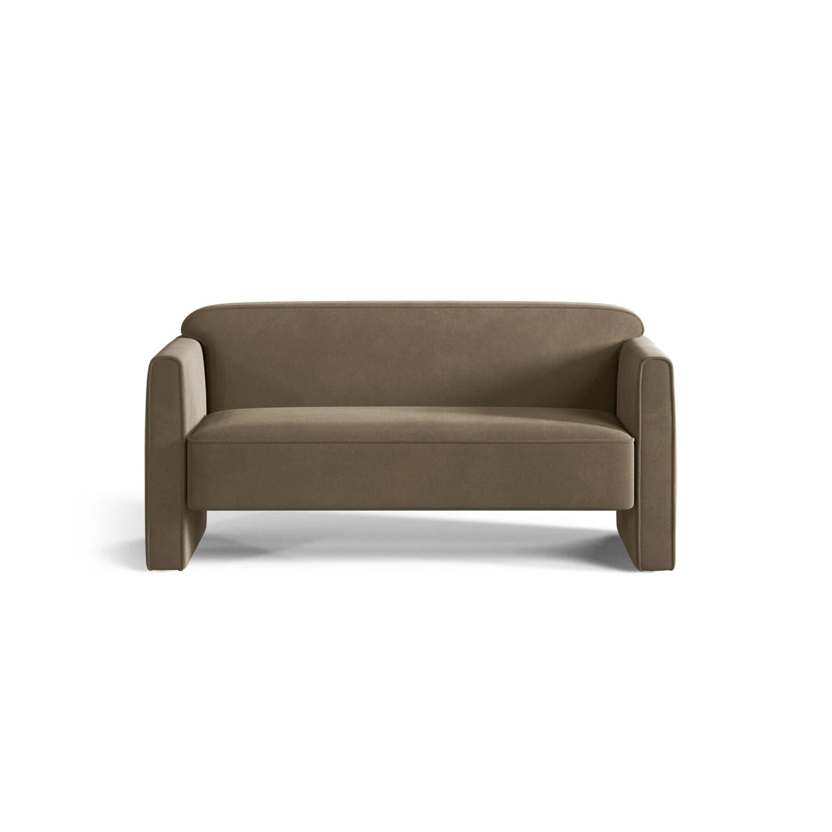 Abby 2-Sitzer Sofa aus Samt (Salvador 3) in Grau-Braun, 140x80 cm – Bild 1