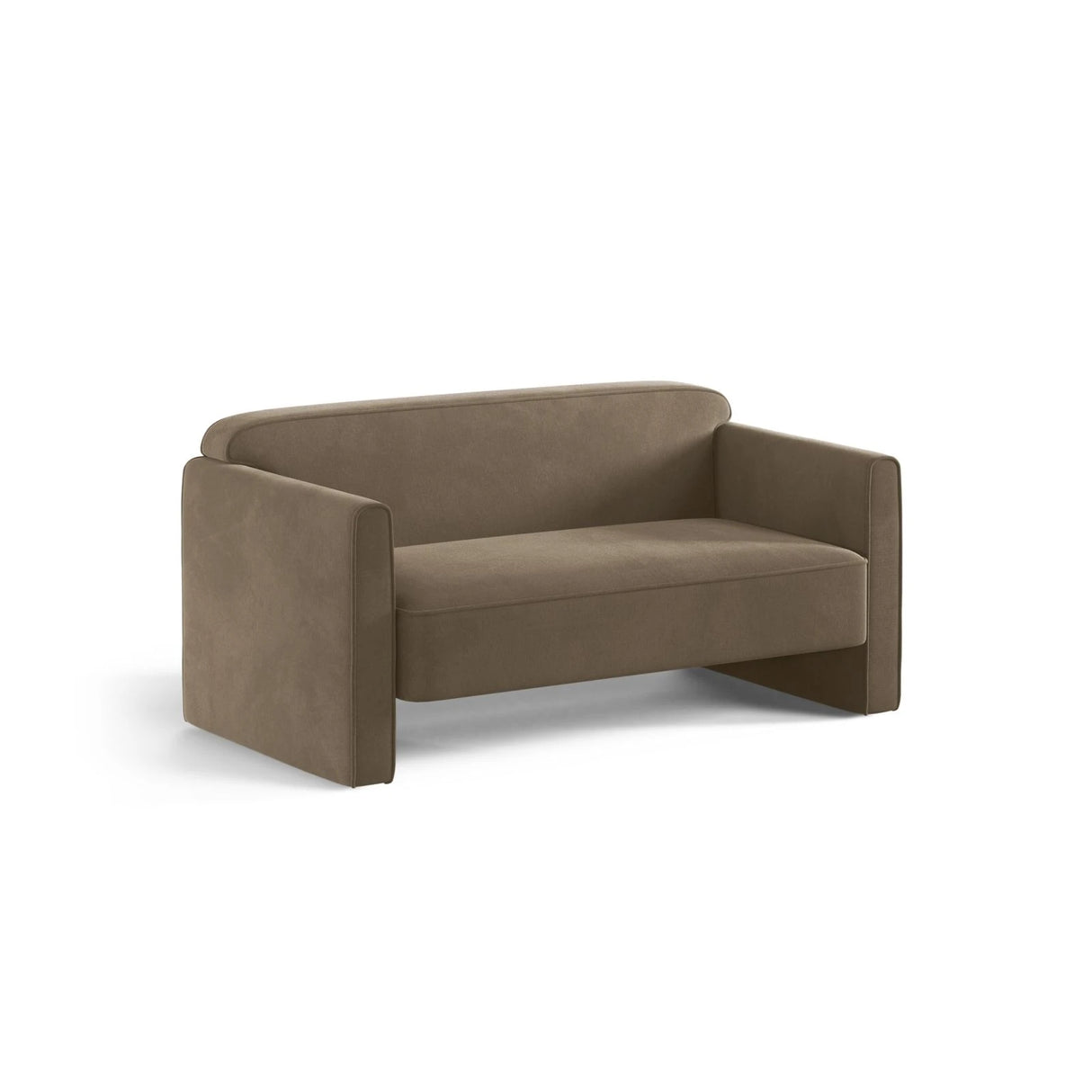 Abby 2-Sitzer Sofa aus Samt (Salvador 3) in Grau-Braun, 140x80 cm – Bild 3