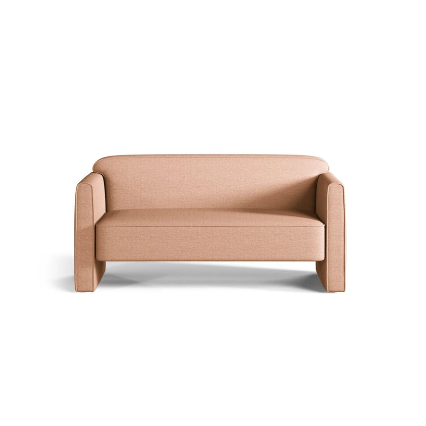 Abby 2-Sitzer Sofa aus Strukturierter Stoff (Heritage Orange) in Pfirsich, 140x80 cm – Bild 1