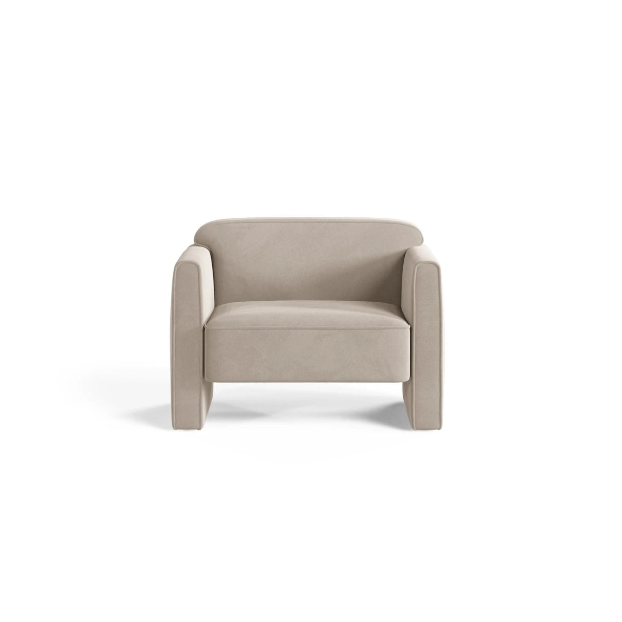 Abby Sessel aus Samt (Salvador 1) in Beige, 90x80 cm – Bild 1