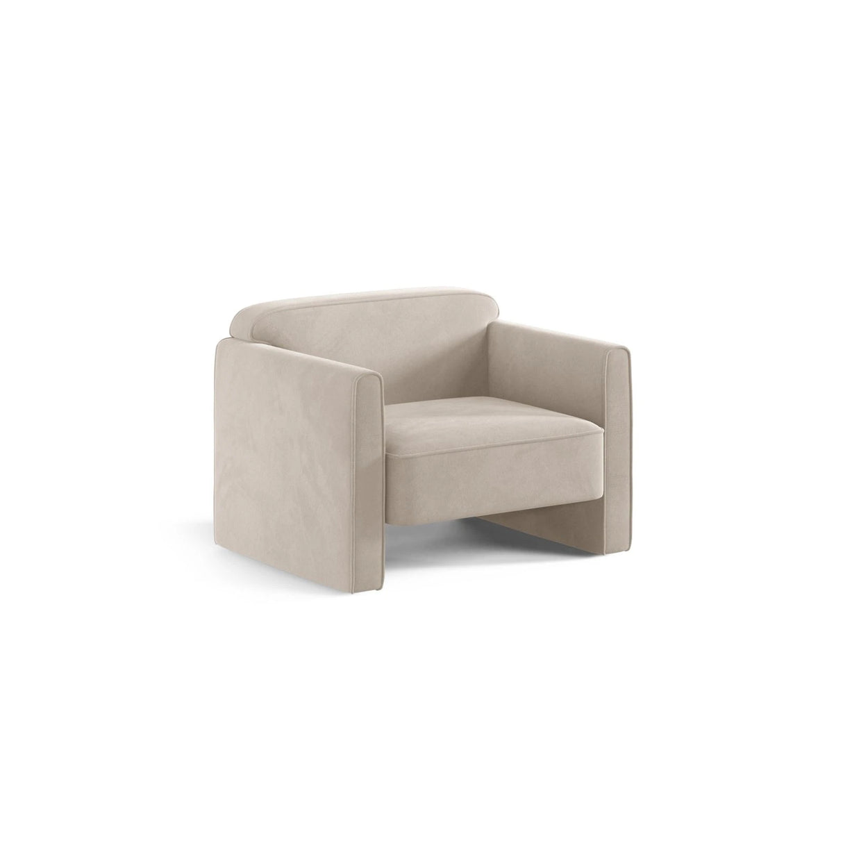 Abby Sessel aus Samt (Salvador 1) in Beige, 90x80 cm – Bild 3