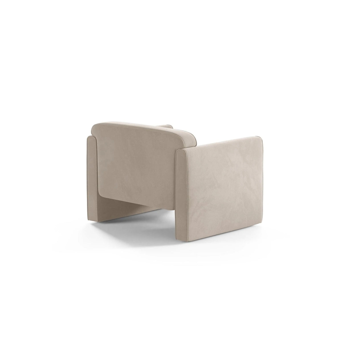 Abby Sessel aus Samt (Salvador 1) in Beige, 90x80 cm – Bild 4