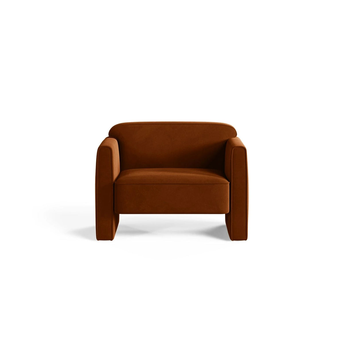 Abby Sessel aus Samt (Salvador 14) in Terrakotta, 90x80 cm – Bild 1