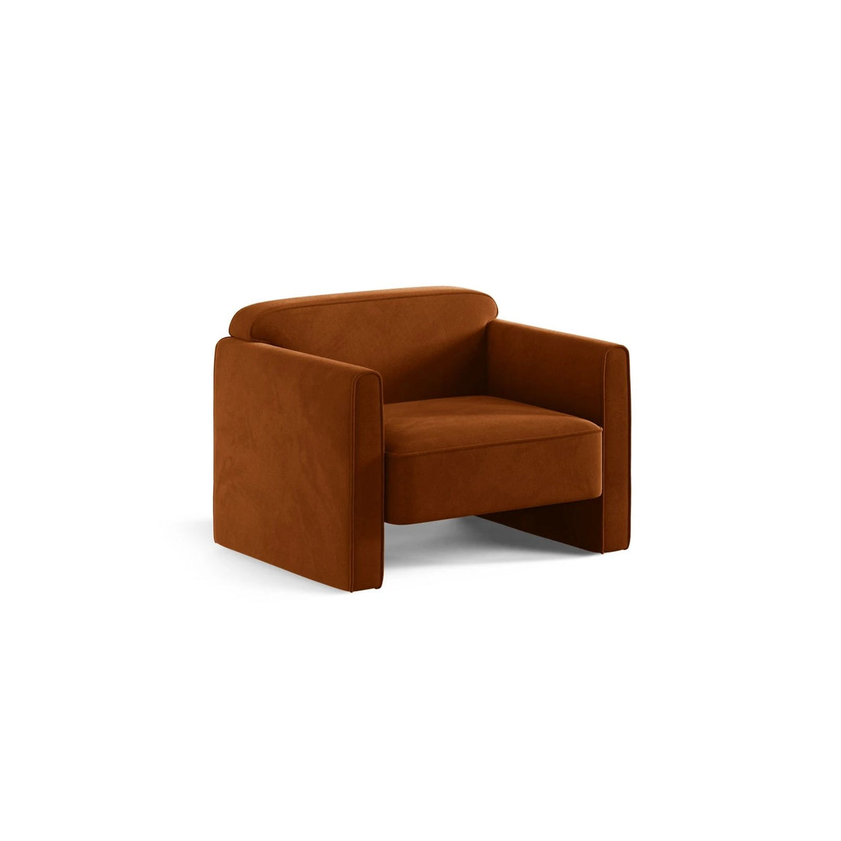 Abby Sessel aus Samt (Salvador 14) in Terrakotta, 90x80 cm – Bild 3