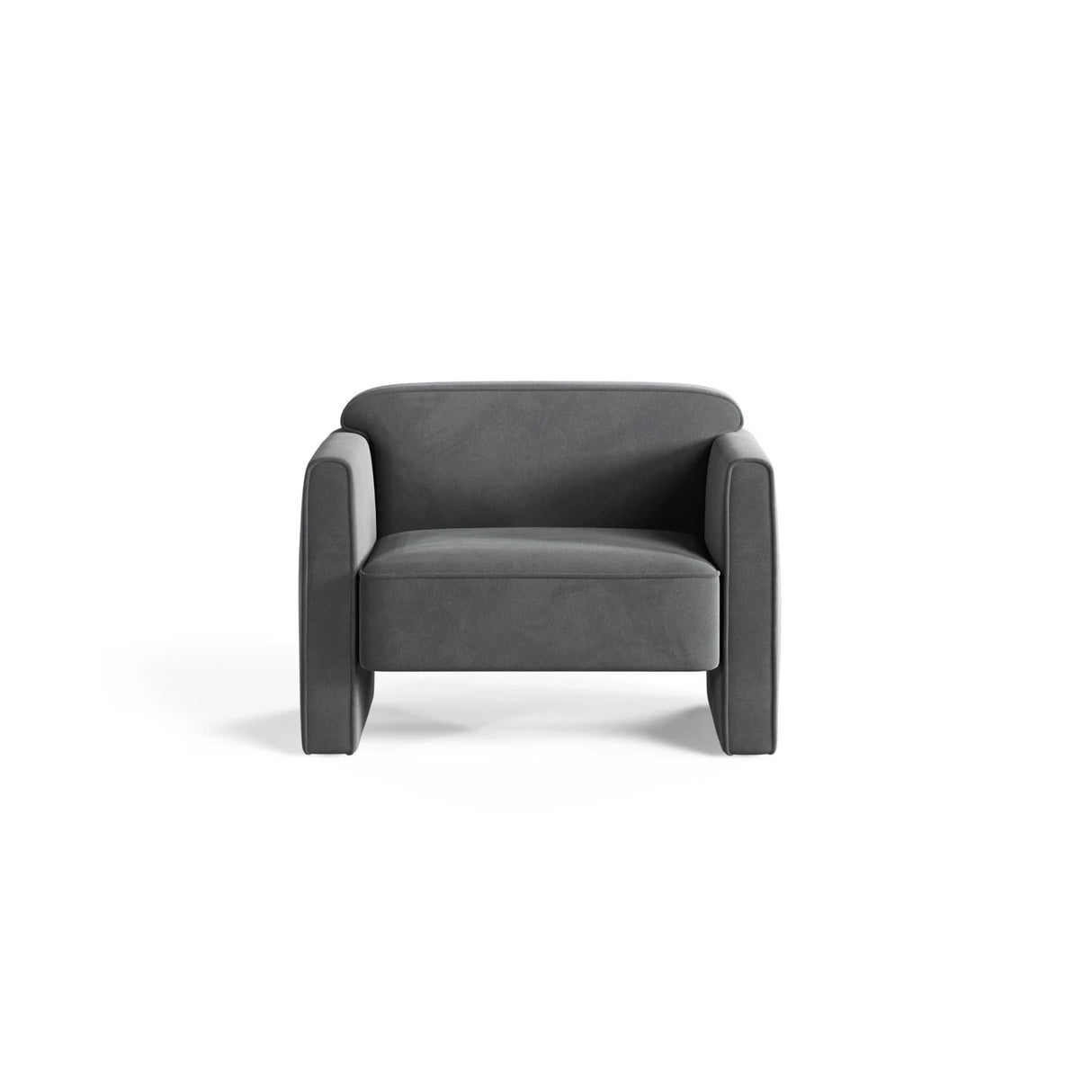 Abby Sessel aus Samt (Salvador 17) in Grau, 90x80 cm – Bild 1