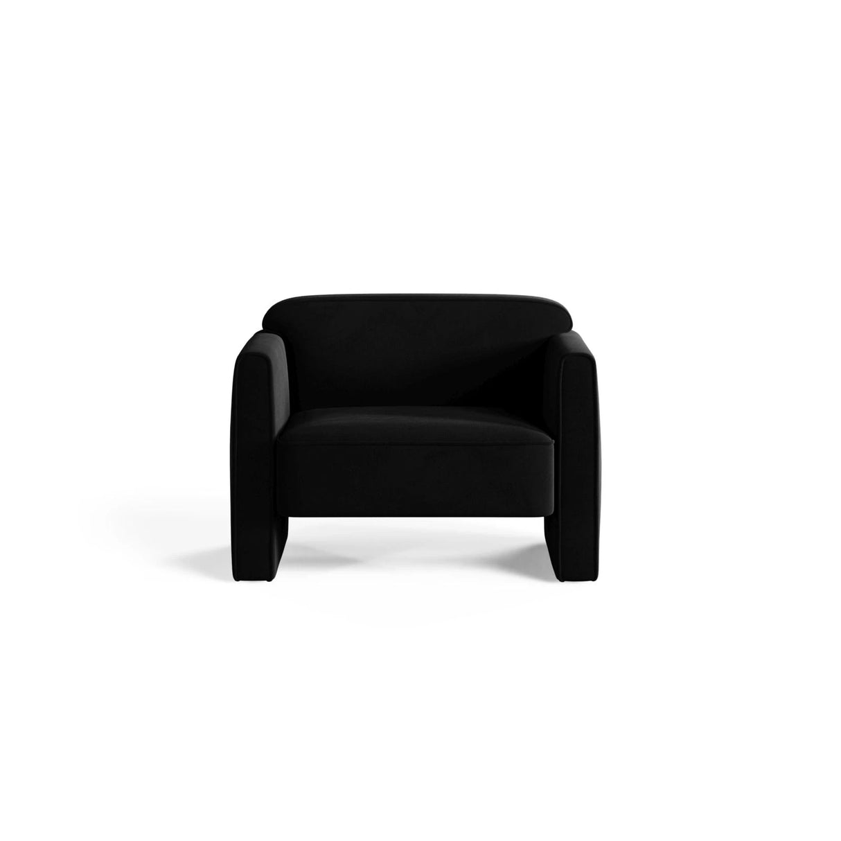 Abby Sessel aus Samt (Salvador 19) in Schwarz, 90x80 cm – Bild 1