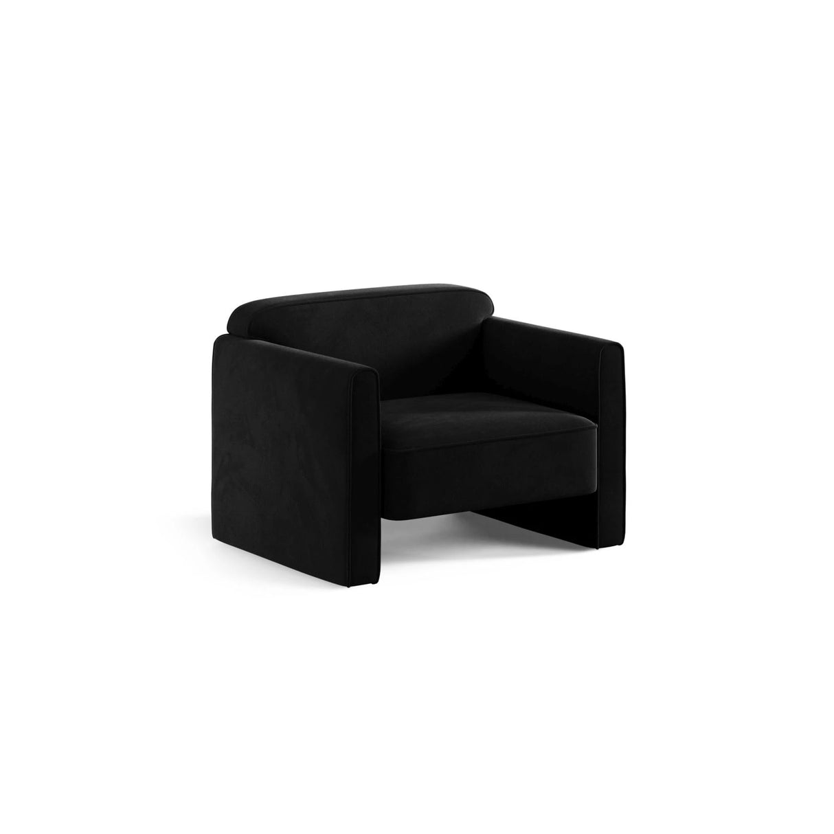 Abby Sessel aus Samt (Salvador 19) in Schwarz, 90x80 cm – Bild 3