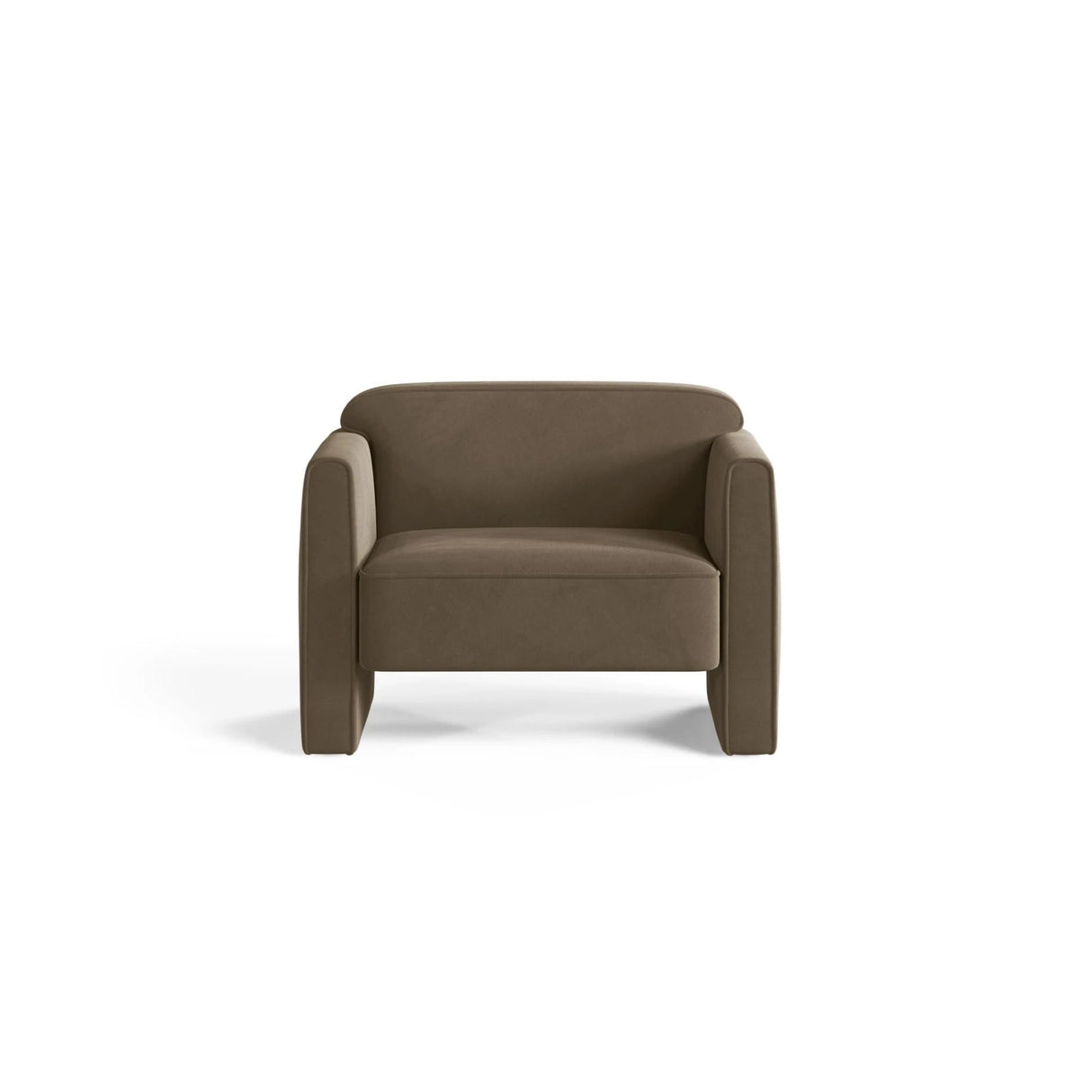 Abby Sessel aus Samt (Salvador 3) in Grau-Braun, 90x80 cm – Bild 1