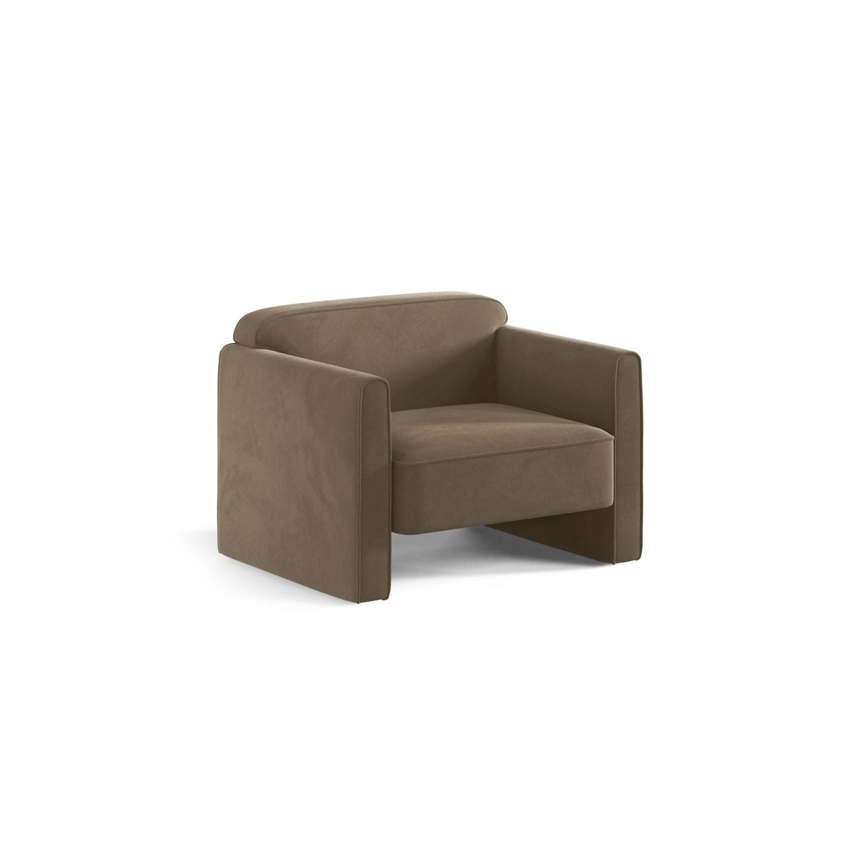 Abby Sessel aus Samt (Salvador 3) in Grau-Braun, 90x80 cm – Bild 3