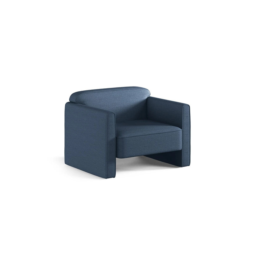 Abby Sessel aus Strukturierter Stoff (Heritage Ocean) in Blue, 90x80 cm – Bild 3