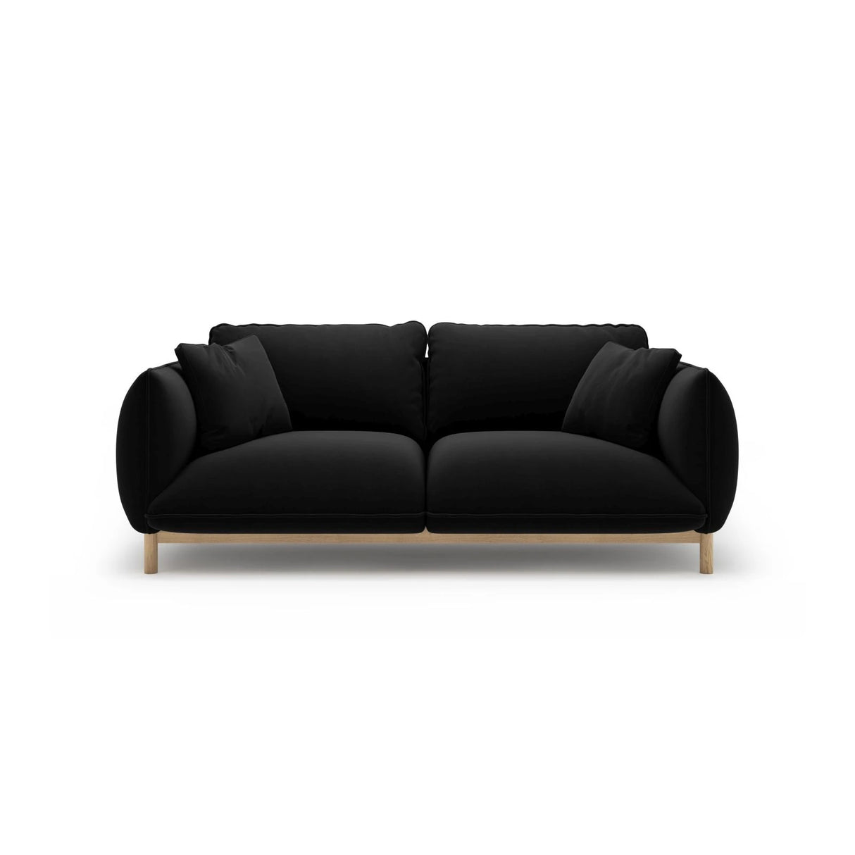 Ada 2-Sitzer Sofa aus Samt (Casino Black) in Schwarz, 178x101 cm – Bild 1