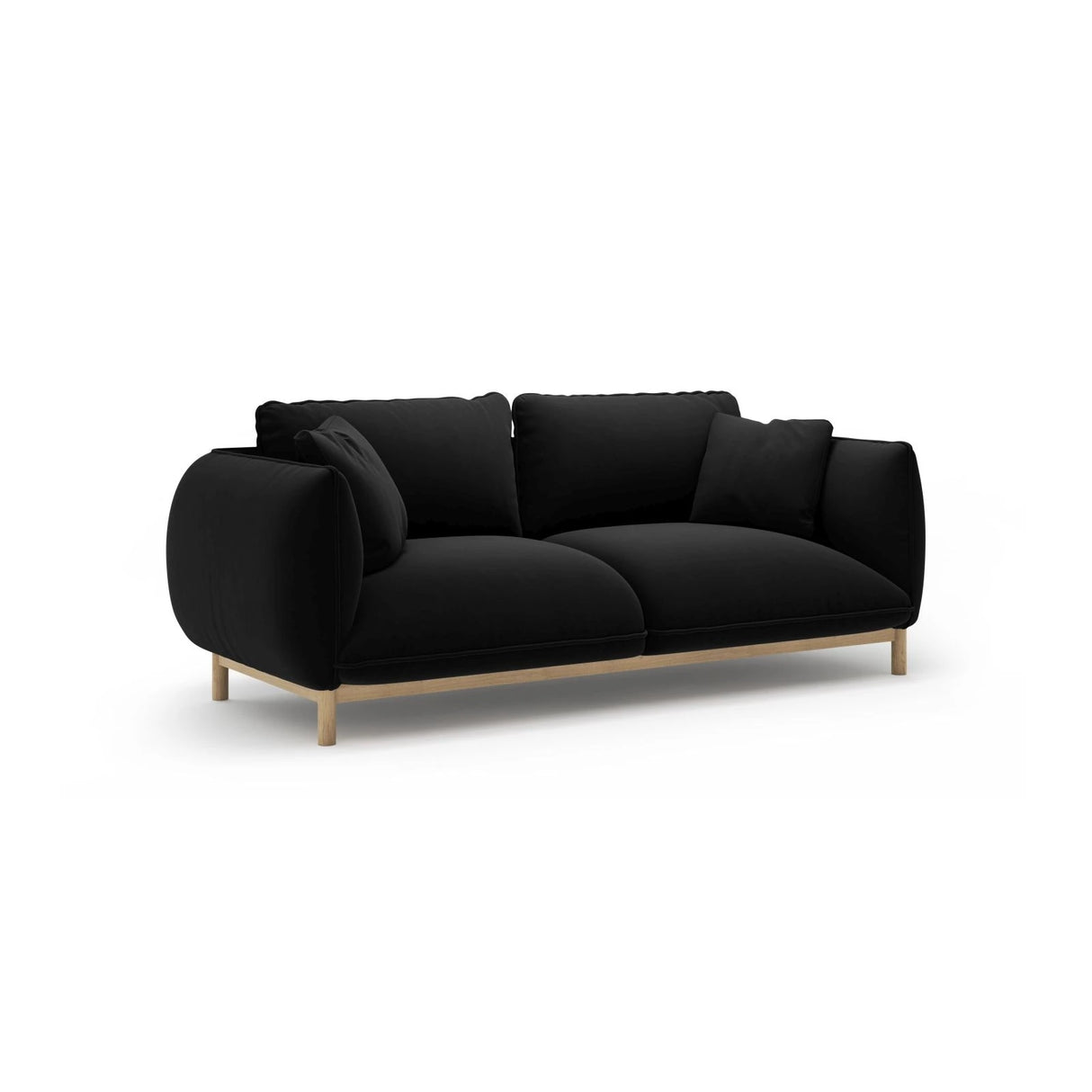 Ada 2-Sitzer Sofa aus Samt (Casino Black) in Schwarz, 178x101 cm – Bild 3