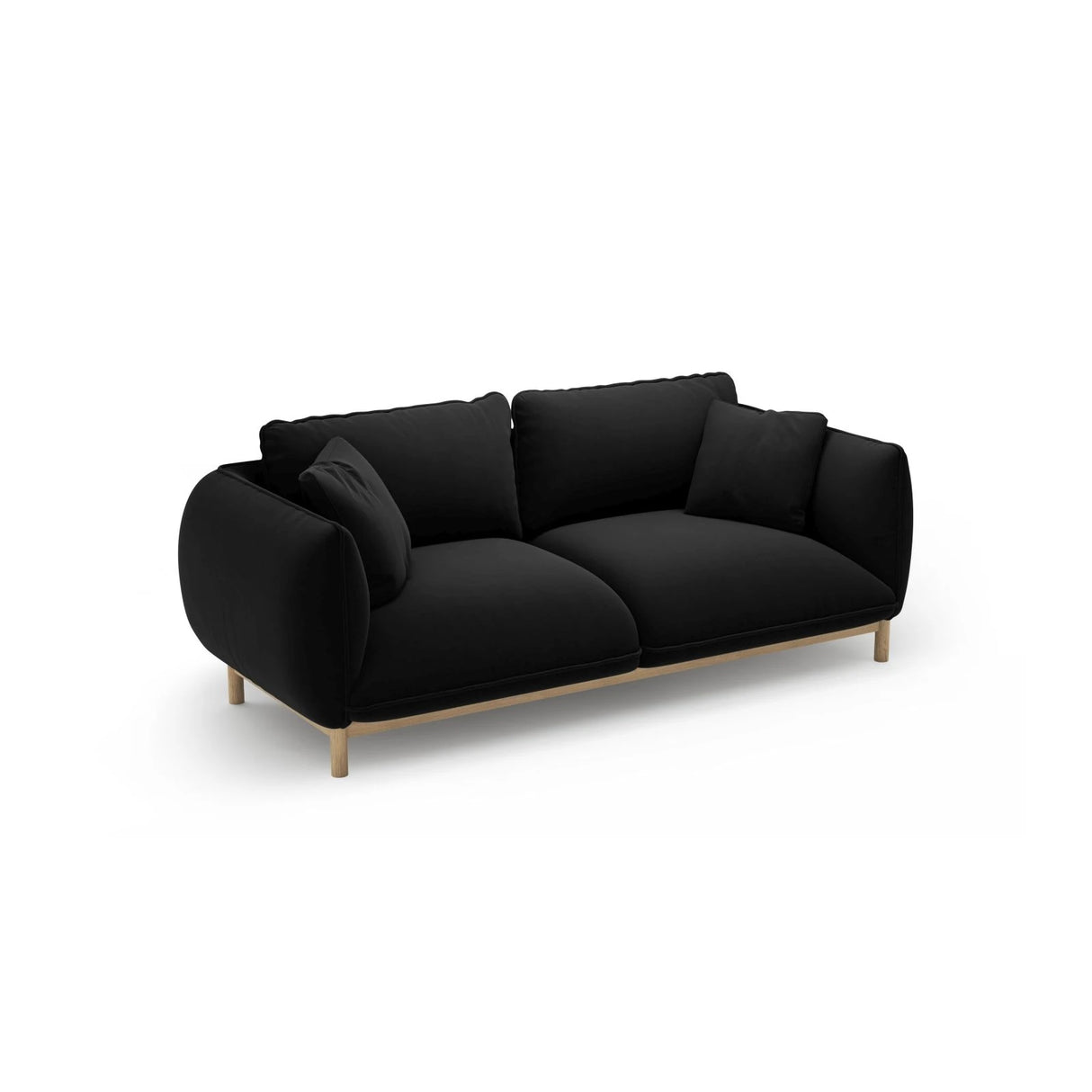 Ada 2-Sitzer Sofa aus Samt (Casino Black) in Schwarz, 178x101 cm – Bild 5