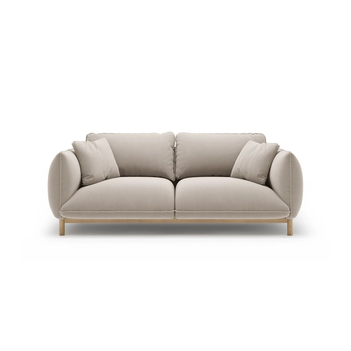 Ada 2-Sitzer Sofa aus Samt (Casino Pearl) in Leichtes Beige, 178x101 cm – Bild 1