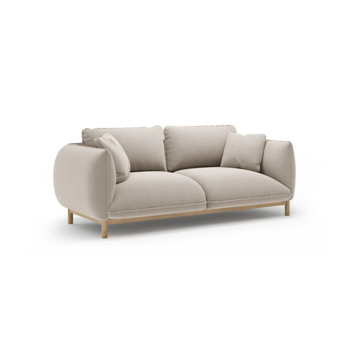 Ada 2-Sitzer Sofa aus Samt (Casino Pearl) in Leichtes Beige, 178x101 cm – Bild 3