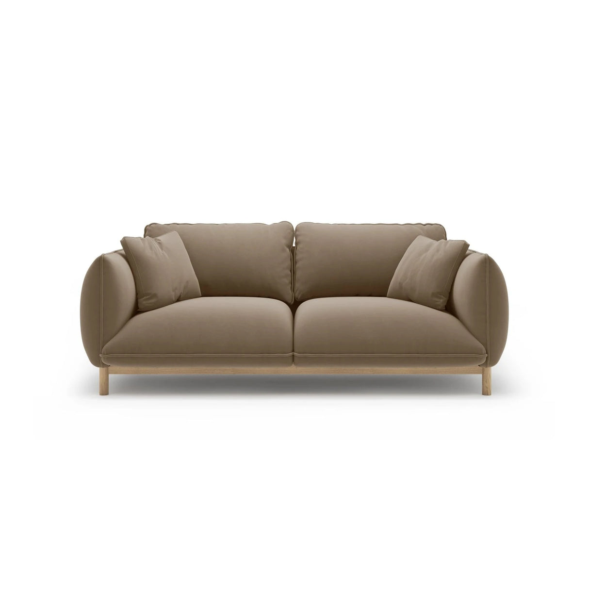 Ada 2-Sitzer Sofa aus Samt (Casino Taupe) in Hellbraun, 178x101 cm – Bild 1