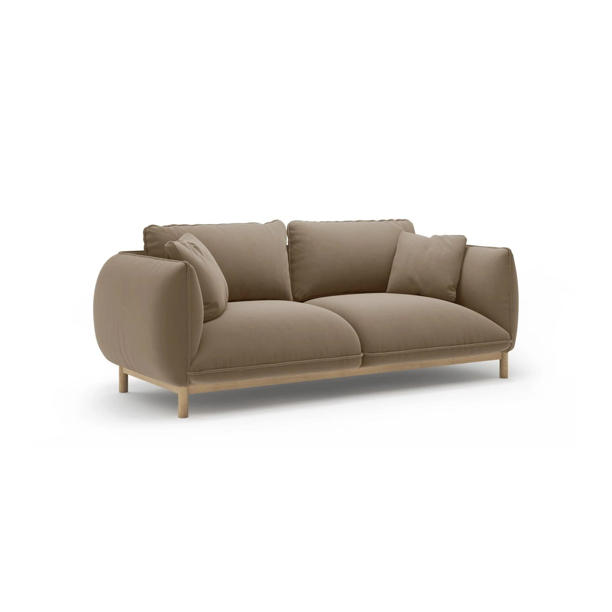 Ada 2-Sitzer Sofa aus Samt (Casino Taupe) in Hellbraun, 178x101 cm – Bild 3