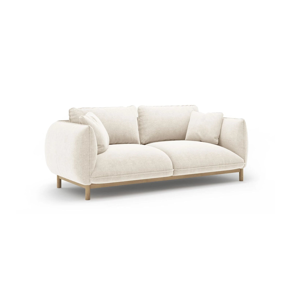 Ada 2-Sitzer Sofa aus Strukturierter Stoff (Wind 02) in Elfenbein, 178x101 cm – Bild 3