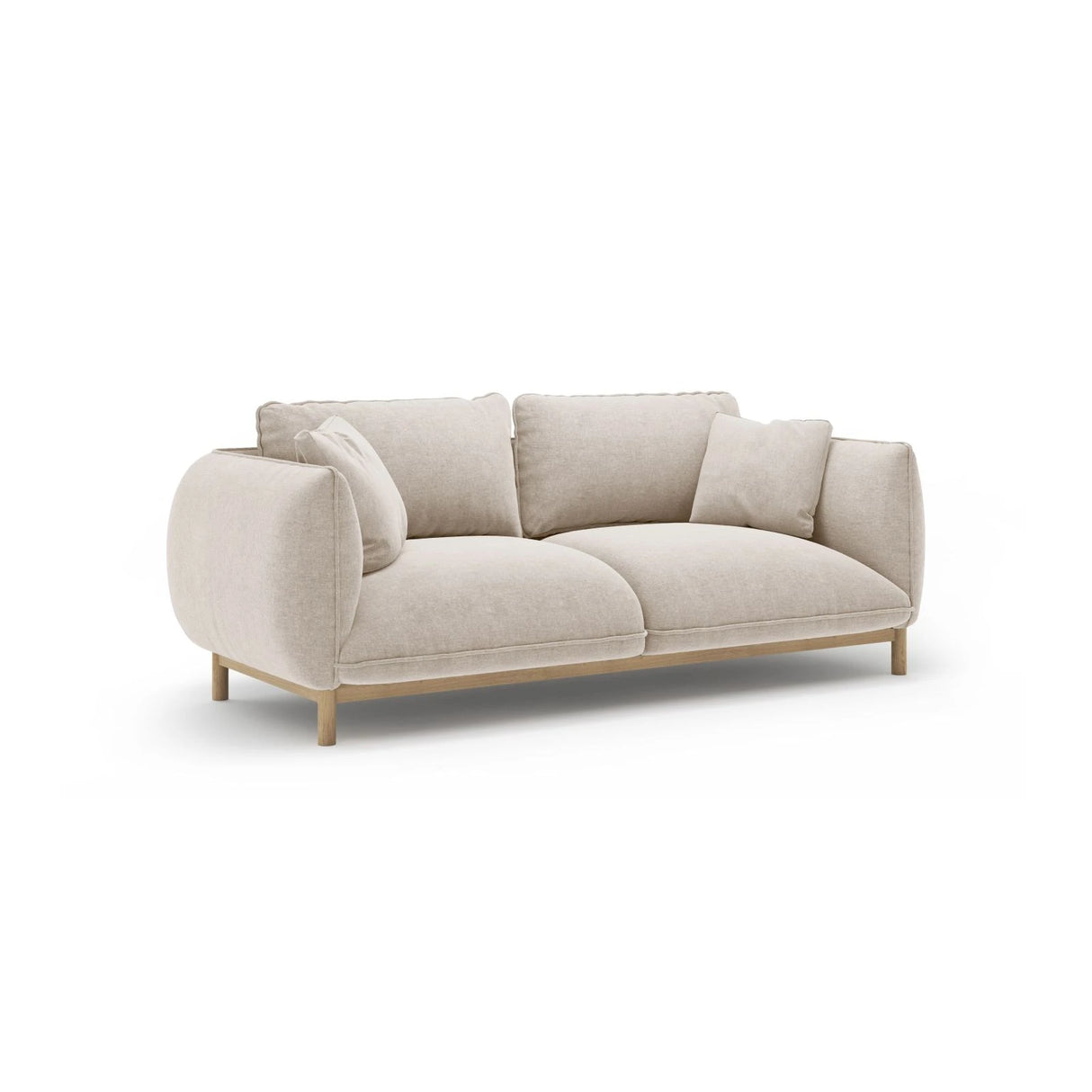 Ada 2-Sitzer Sofa aus Strukturierter Stoff (Wind 05) in Leichtes Beige, 178x101 cm – Bild 3