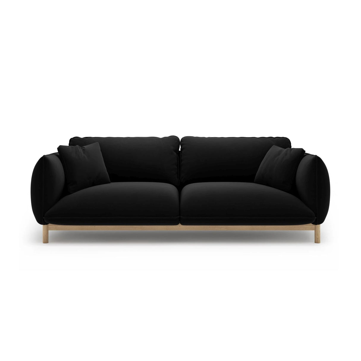 Ada 3-Sitzer Sofa aus Samt (Casino Black) in Schwarz, 208x101 cm – Bild 1