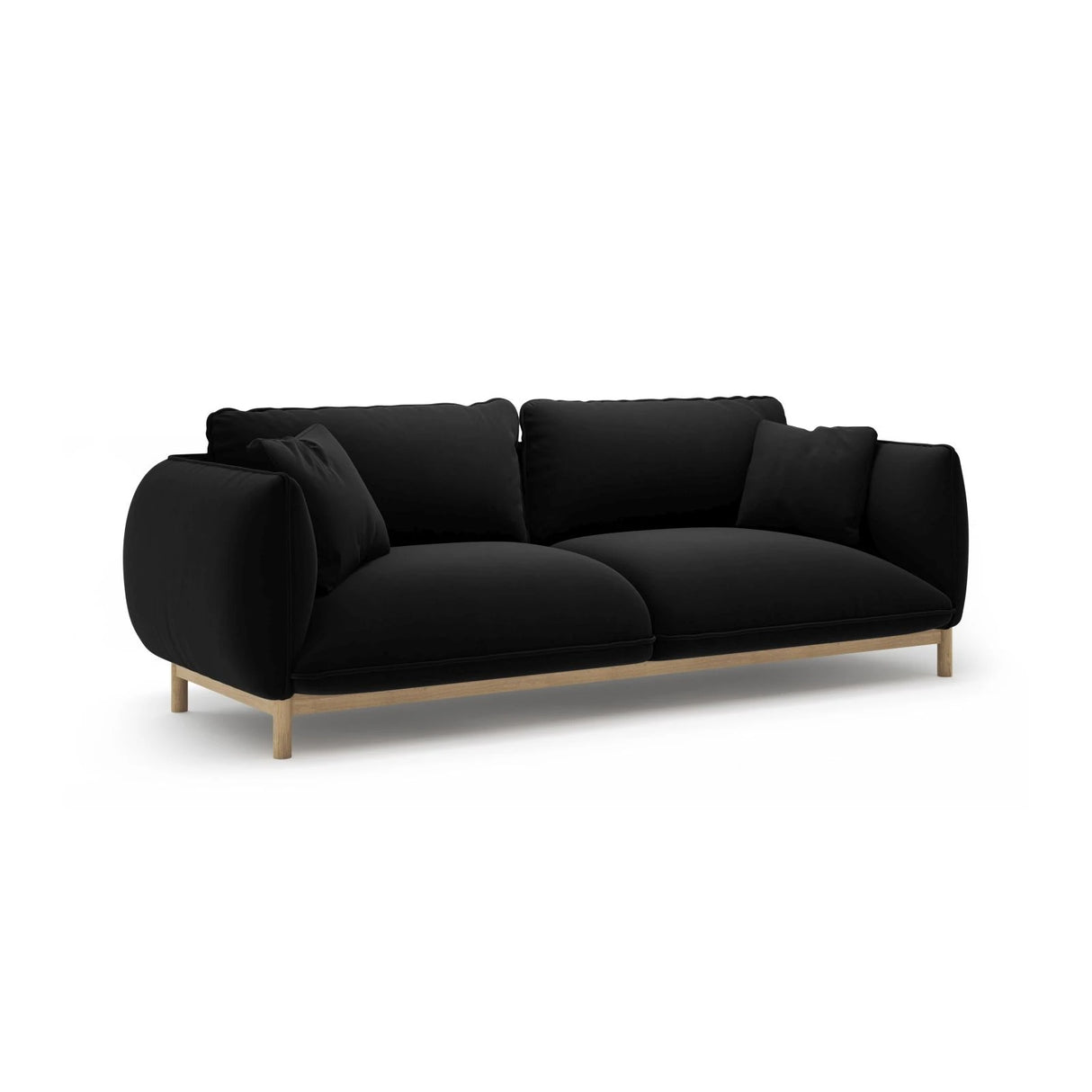 Ada 3-Sitzer Sofa aus Samt (Casino Black) in Schwarz, 208x101 cm – Bild 3