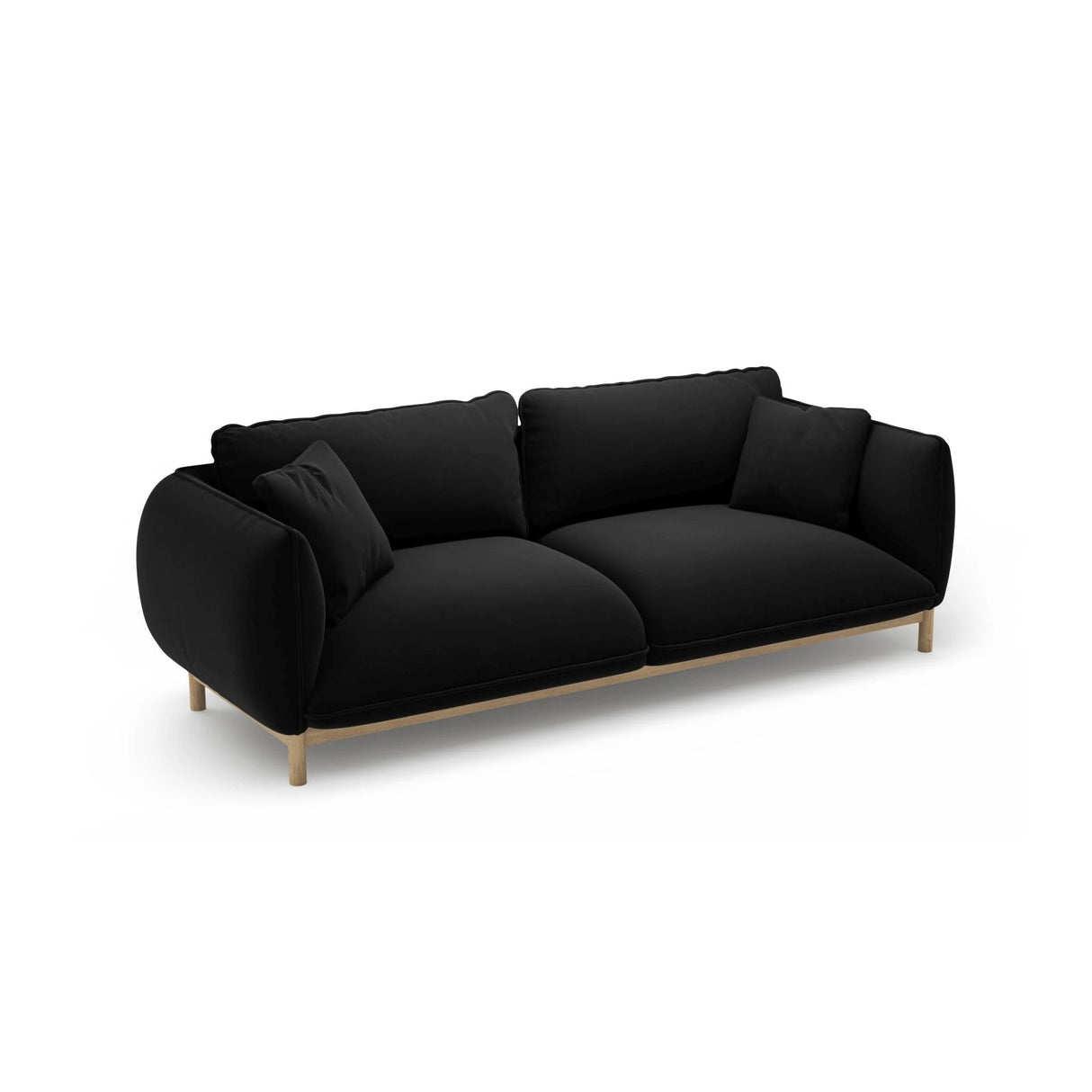 Ada 3-Sitzer Sofa aus Samt (Casino Black) in Schwarz, 208x101 cm – Bild 5