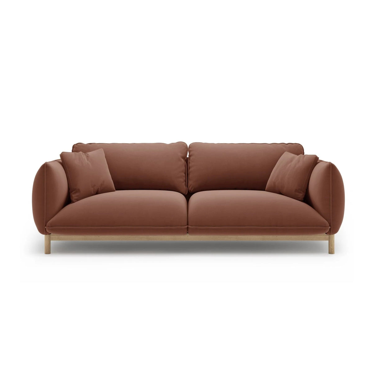Ada 3-Sitzer Sofa aus Samt (Casino Cuoio) in Cuoio, 208x101 cm – Bild 1