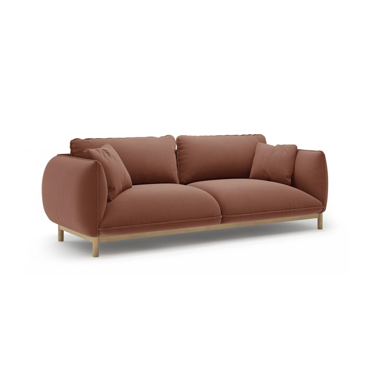 Ada 3-Sitzer Sofa aus Samt (Casino Cuoio) in Cuoio, 208x101 cm – Bild 3
