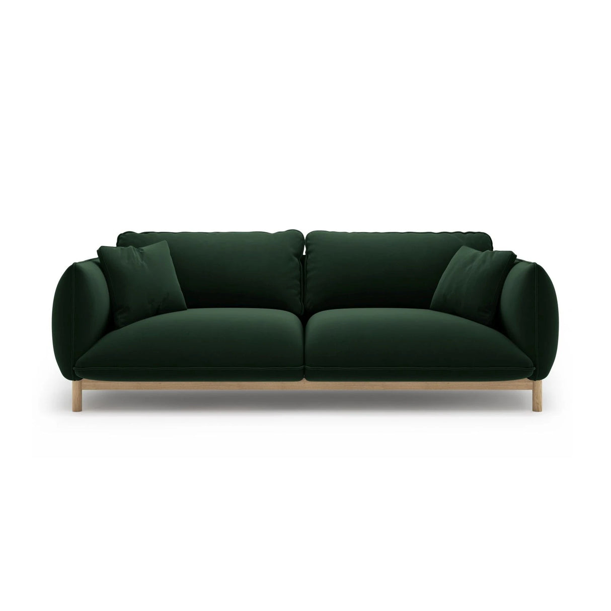 Ada 3-Sitzer Sofa aus Samt (Casino Deep Green) in Flaschengrün, 208x101 cm – Bild 1