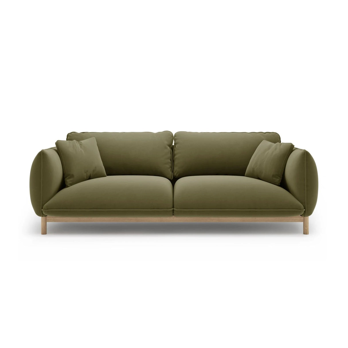 Ada 3-Sitzer Sofa aus Samt (Casino Forest) in Hellgrün, 208x101 cm – Bild 1